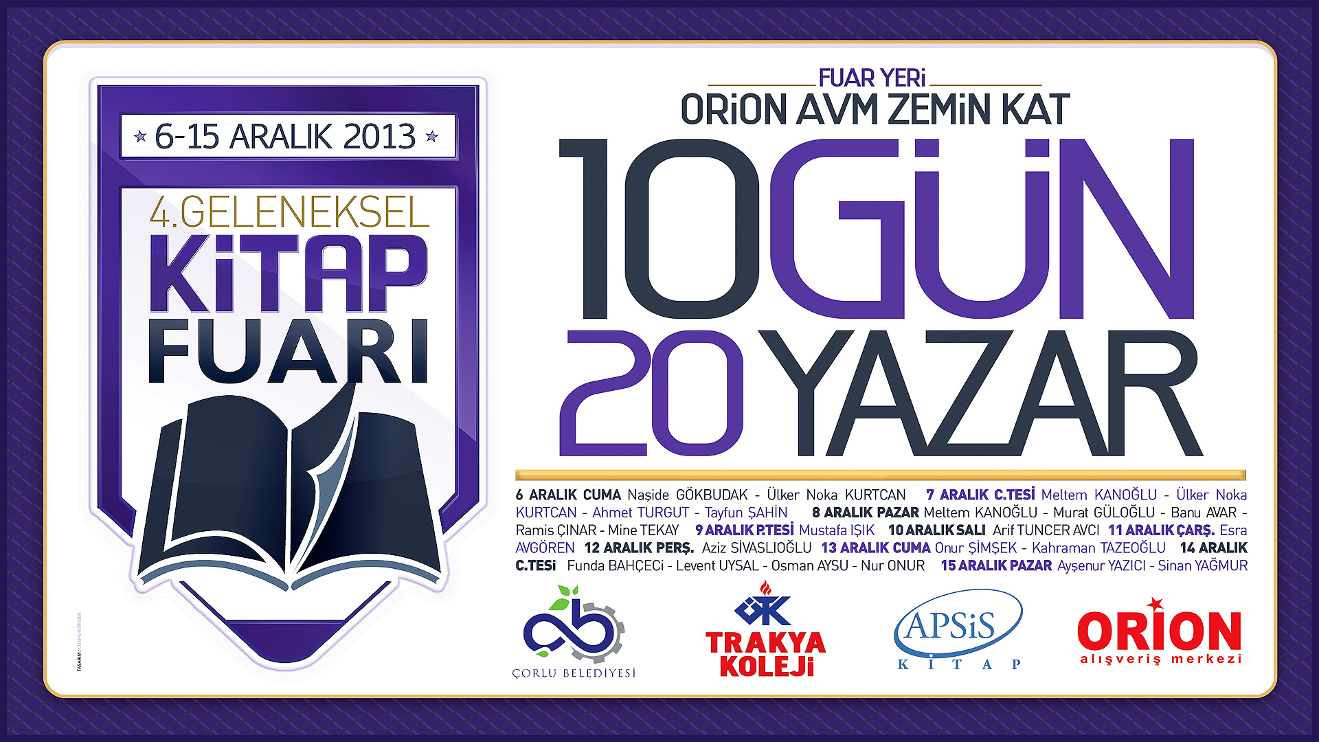 4. orlu Kitap Fuar 6 Aralkta Balyor