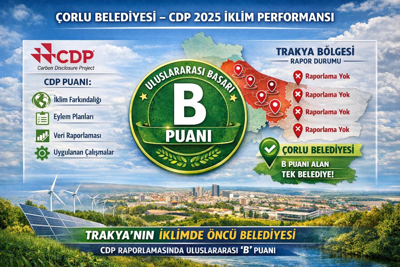 �orlu Belediyesi �klim M�cadelesinde Trakya`n�n �nc�s� Oldu