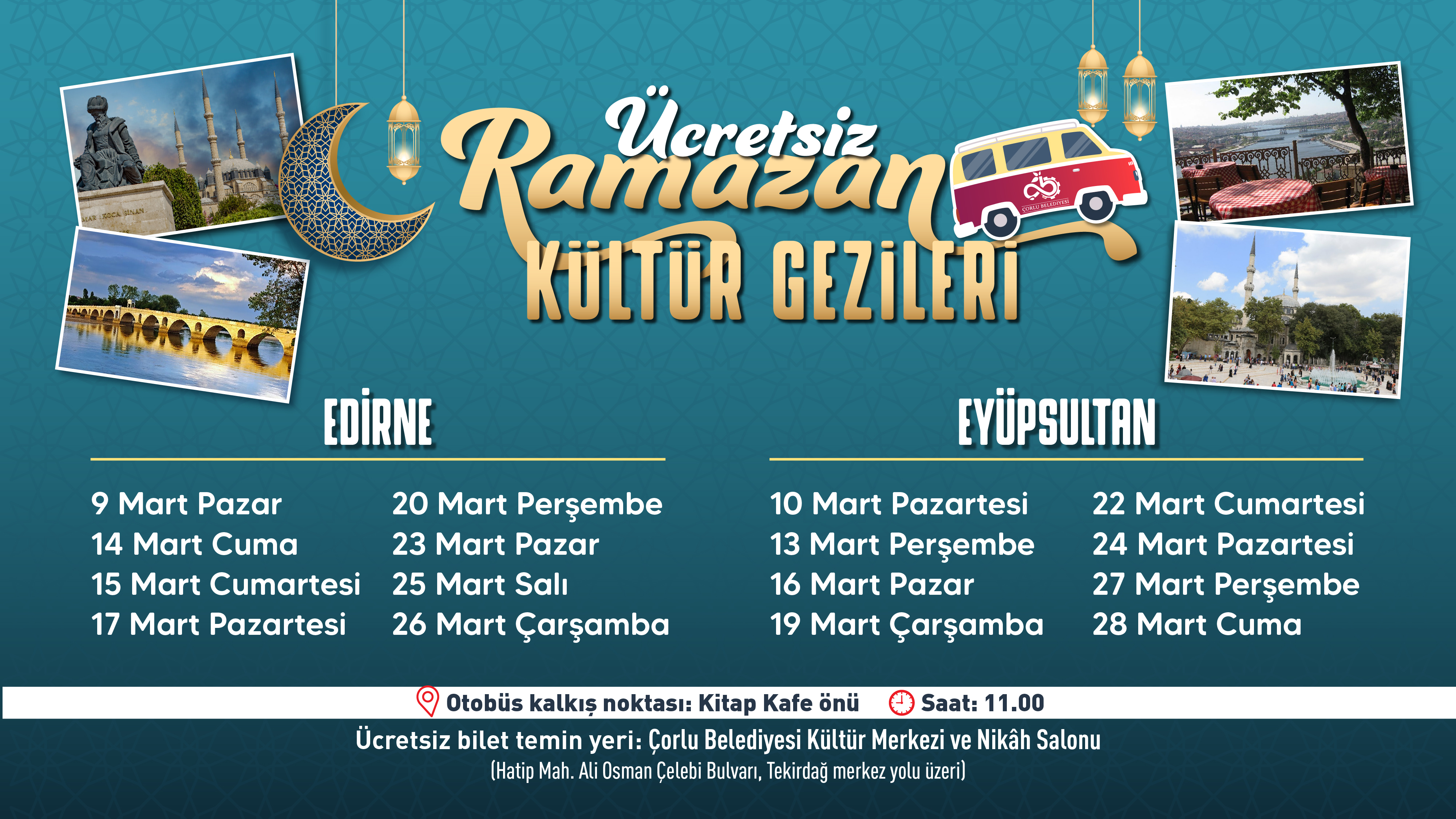 orlu Belediyesinden Ramazan Ayna zel cretsiz Kltr Gezileri