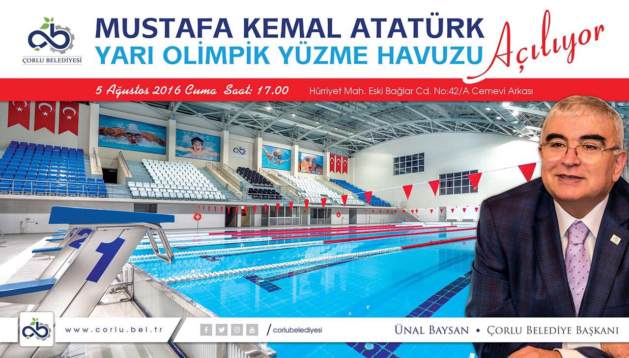 Mustafa Kemal Atat�rk Y�zme Havuzu Kap�lar�n� A��yor